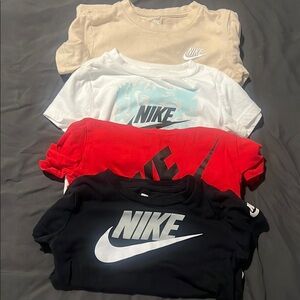 Nike Kids' Short Sleeve T-Shirt bundle - Tan, White, Red, Black